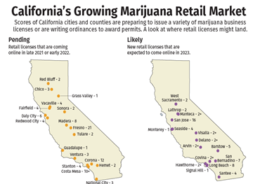 캘리포니아 마리화나 시장은 더 많은 도시와 카운티가 mj를 수용함에 따라 계속 성장하고 있습니다